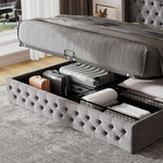 Upholstered Bed 180x200cm Double Hydraulic Lift Storage Ear-Shape Velvet Grey