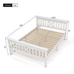 Wooden Bed Double Bed, 140 x 200 cm, Solid Pine, White