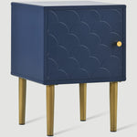 set of 2 bedside tables, nightstand side table, sofa table, h50/w35/d35 cm, navy blue
