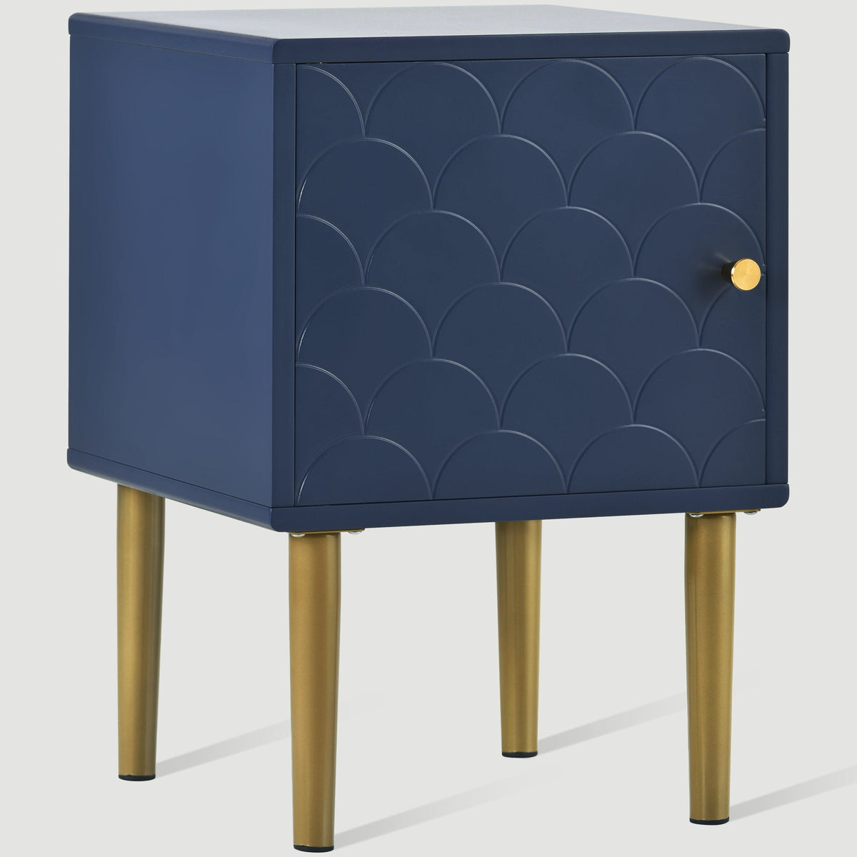 set of 2 bedside tables, nightstand side table, sofa table, h50/w35/d35 cm, navy blue