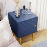 set of 2 bedside tables, nightstand side table, sofa table, h50/w35/d35 cm, navy blue