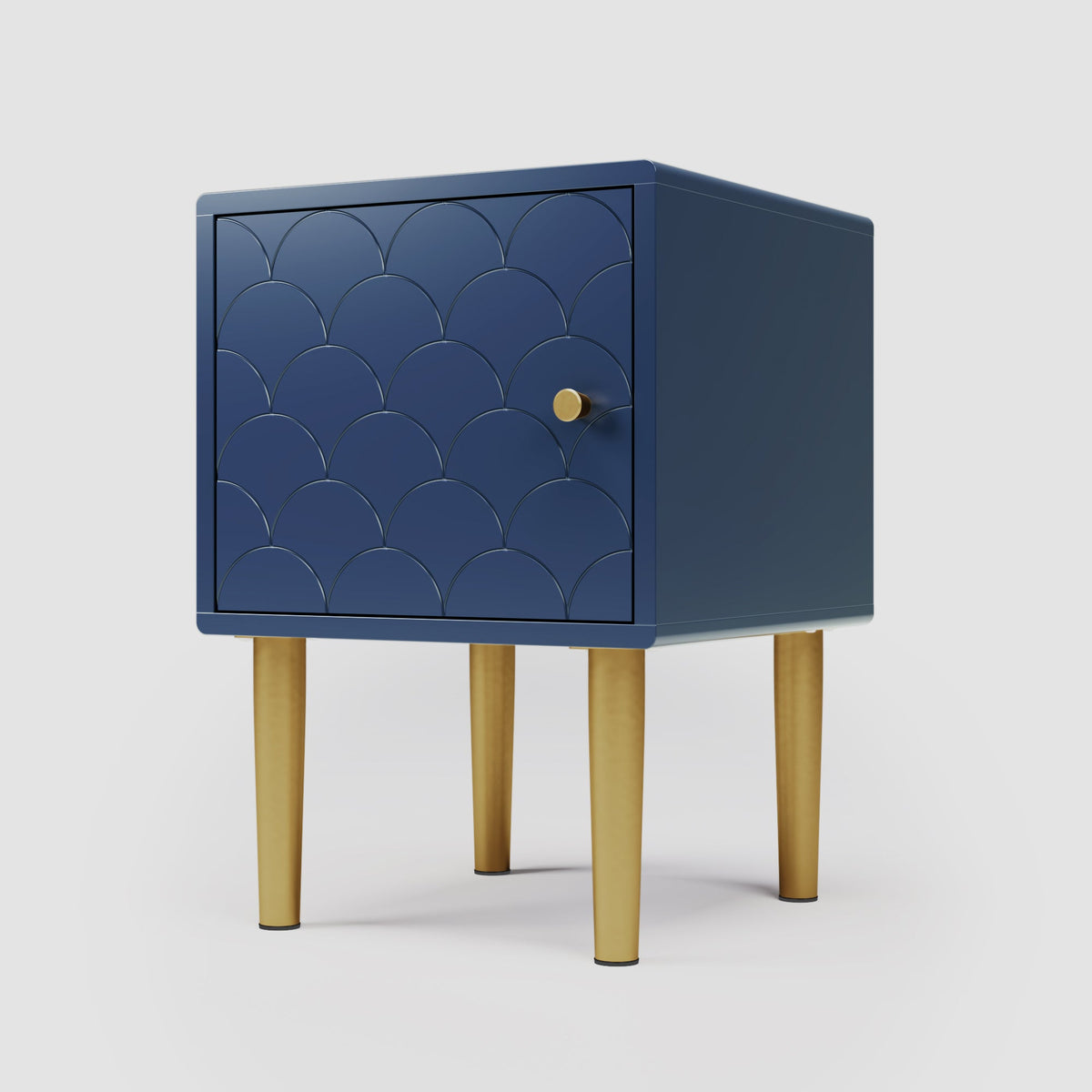 set of 2 bedside tables, nightstand side table, sofa table, h50/w35/d35 cm, navy blue