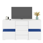 Sideboard Storage Cabinet 16 Color LED Lights - High-Gloss White