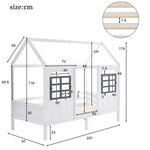 House Bed, 2 Drawers Single Daybed Children's, Pine/MDF White (200x90cm)