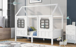 House Bed, 2 Drawers Single Daybed Children's, Pine/MDF White (200x90cm)