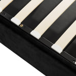 Hydraulic Double Upholstered Bed, 140x200cm, Adjustable Headboard, Velvet, Black