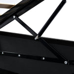 Hydraulic Double Upholstered Bed, 140x200cm, Adjustable Headboard, Velvet, Black
