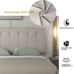Upholstered Bed 140x200, Hydraulic Storage, Adjustable Headboard, Velvet Cream White