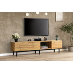 Modern TV Cabinet, Wood Grain with Variable LED Lights