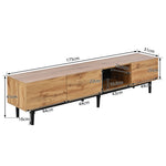 Modern TV Cabinet, Wood Grain with Variable LED Lights