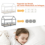 Children's House Bed 90x200cm Chalkboard Slatted Base Safety Rail Pine Wood, Grey