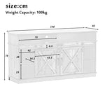 TV Cabinet, Sideboard Entertainment Center, Sliding Doors, Adjustable Shelves, Farmhouse Design Wood