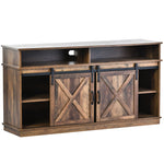 TV Cabinet, Sideboard Entertainment Center, Sliding Doors, Adjustable Shelves, Farmhouse Design Wood