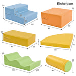 6-piece giant building blocks for romping, climbing, sliding, and crawling, colorful