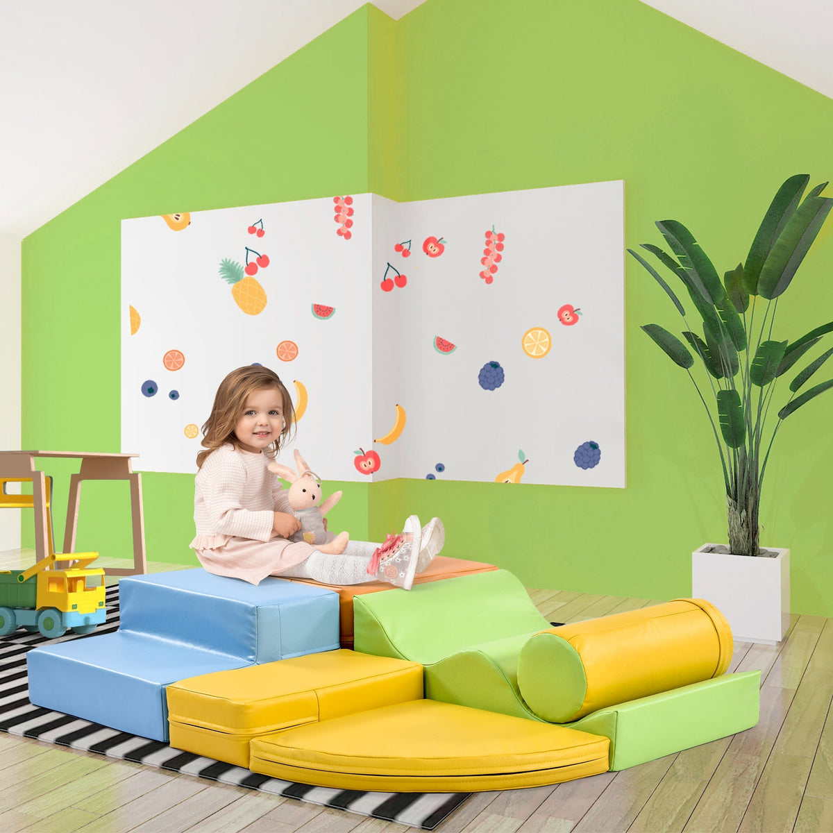 6-piece giant building blocks for romping, climbing, sliding, and crawling, colorful