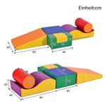 6-piece giant building blocks for romping, climbing, and sliding, soft, colorful