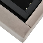 Hydraulic Double Upholstered Bed, 140x200cm with Adjustable Headboard, Metal Slatted Frame, Velvet Light Grey
