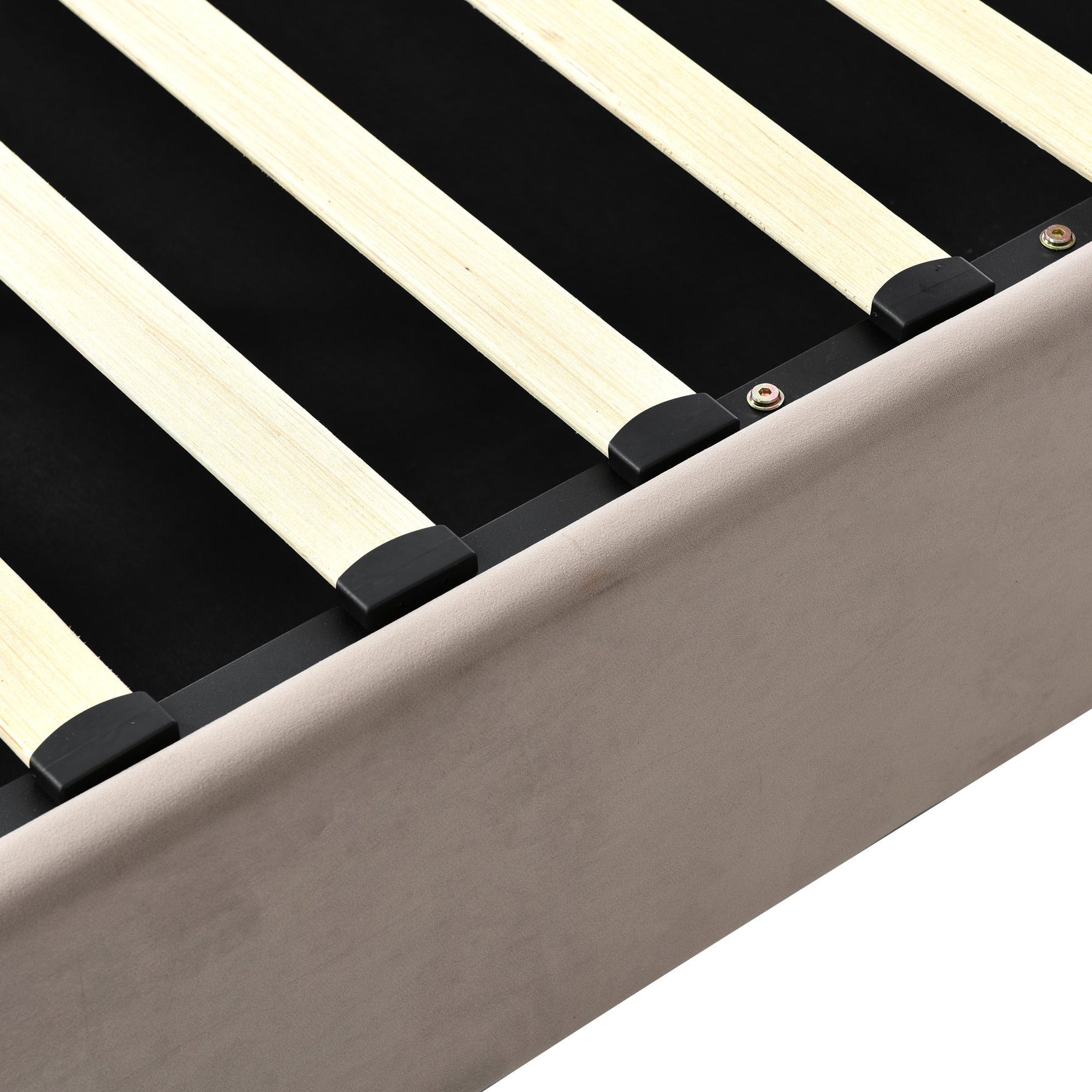 Hydraulic Double Upholstered Bed, 140x200cm with Adjustable Headboard, Metal Slatted Frame, Velvet Light Grey