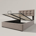 Upholstered Bed 90x200cm, Adjustable Headboard, Velvet, Light Grey