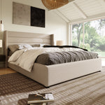 Storage Bed, Hydraulic Double Bed 140x200cm, Linen Beige