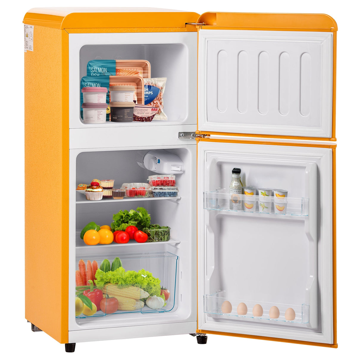 Retro Refrigerator, Freezer Combination, 86.8cm High, 60L Total Volume, Two-Door, E Energy Class