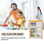 Retro Refrigerator, Freezer Combination, 86.8cm High, 60L Total Volume, Two-Door, E Energy Class