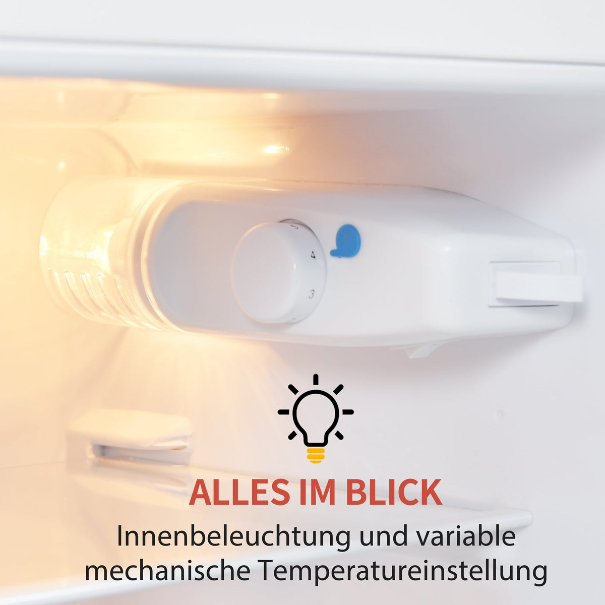 Retro Refrigerator, 105.5cm High, 92L Total, 28L Freezer, Two-Door, Glass Shelves