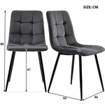 117cm Dining Set Rectangular Table Modern Dark Grey Velvet Chairs Gold Legs