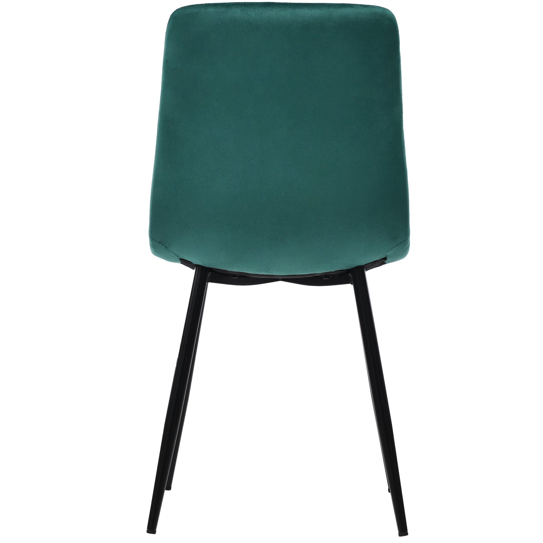 Dining Chair Set of 4 Upholstered Velvet Seat Metal Frame Dark Green