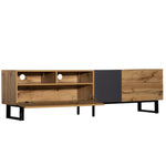 TV Cabinet, Modern Color-Blocking 180cm, Wood Grain