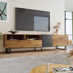 TV Cabinet, Modern Color-Blocking 180cm, Wood Grain