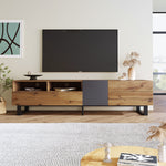 TV Cabinet, Modern Color-Blocking 180cm, Wood Grain