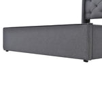 Hydraulic Double Upholstered Bed 160x200cm with Storage, Grey Cotton