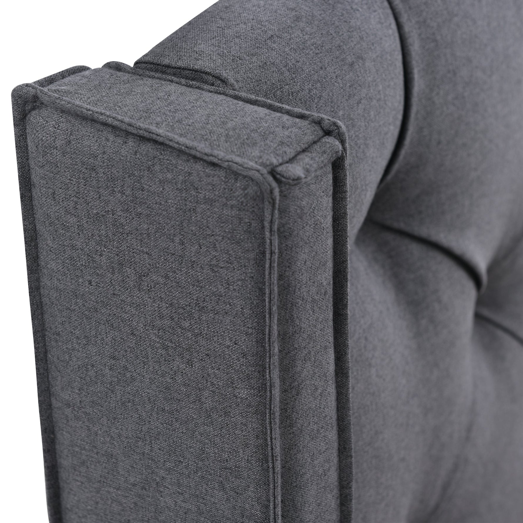 Hydraulic Double Upholstered Bed, 140x200cm, Metal Frame with Storage, Gray Cotton