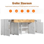 Sideboard Storage Cabinet 208 cm 4 Doors 2 Drawers, Kitchen/Buffet