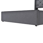 Hydraulic Bed, Single Upholstered 90x200cm, Storage, Gray Cotton
