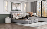 Upholstered Bed with Hydraulic Lift and Storage, Velvet Space-Saving Design, Multi-color