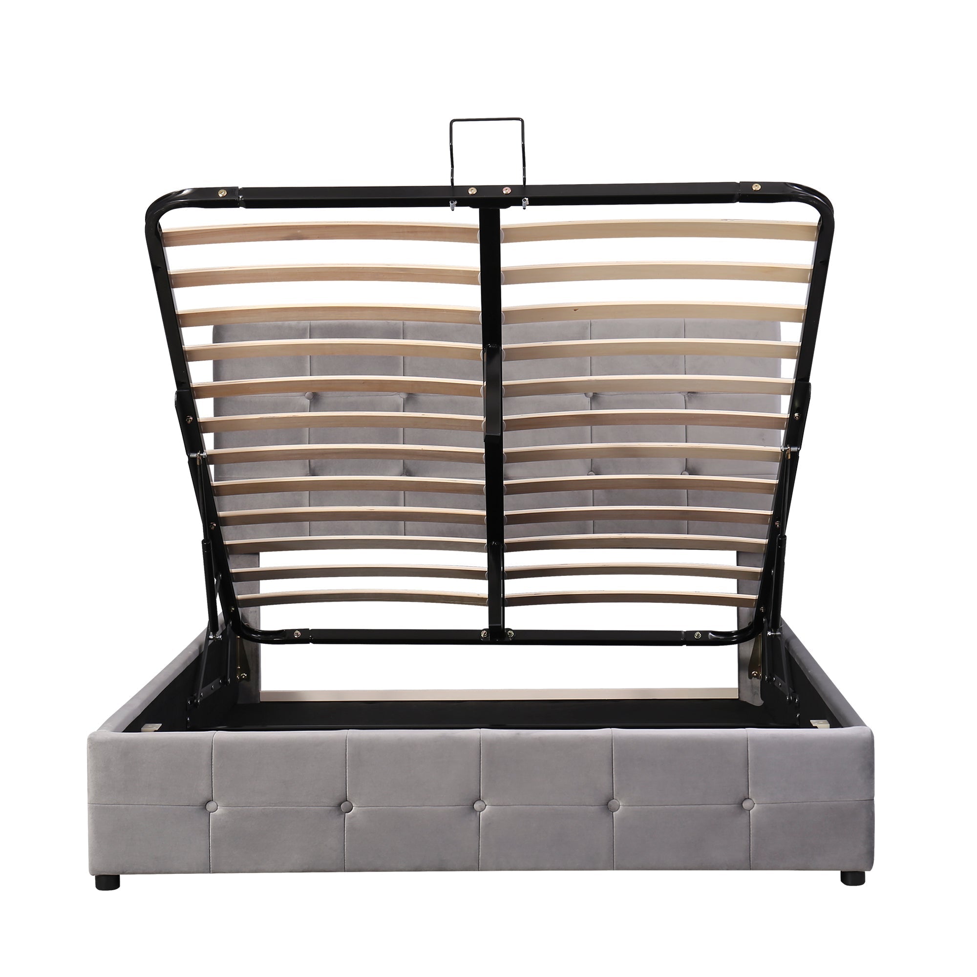 Upholstered Bed with Hydraulic Lift and Storage, Velvet Space-Saving Design, Multi-color