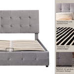Upholstered Bed, 140x200 Double with Liftable Storage, Adjustable Headboard, Velvet Fabric Gray