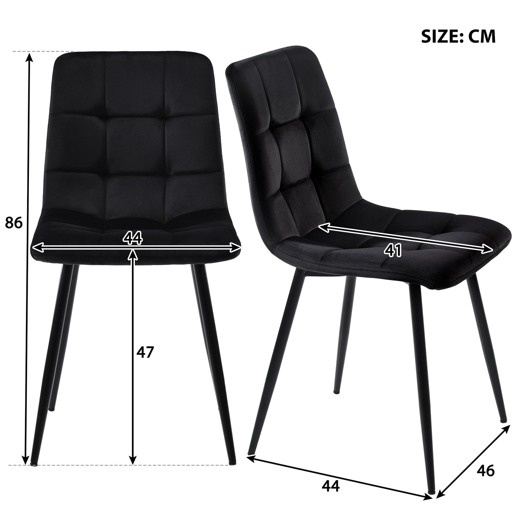 5-Piece Dining Set Modern Wood Grain Table Black Metal Legs Black Velvet