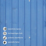 Garden Shed Tool Storage Cabinet 124x46x174 cm for Small Gardens Blue Wood