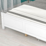 Wooden Bed, Double/Youth/Adult, Storage Drawers, Pinewood, White