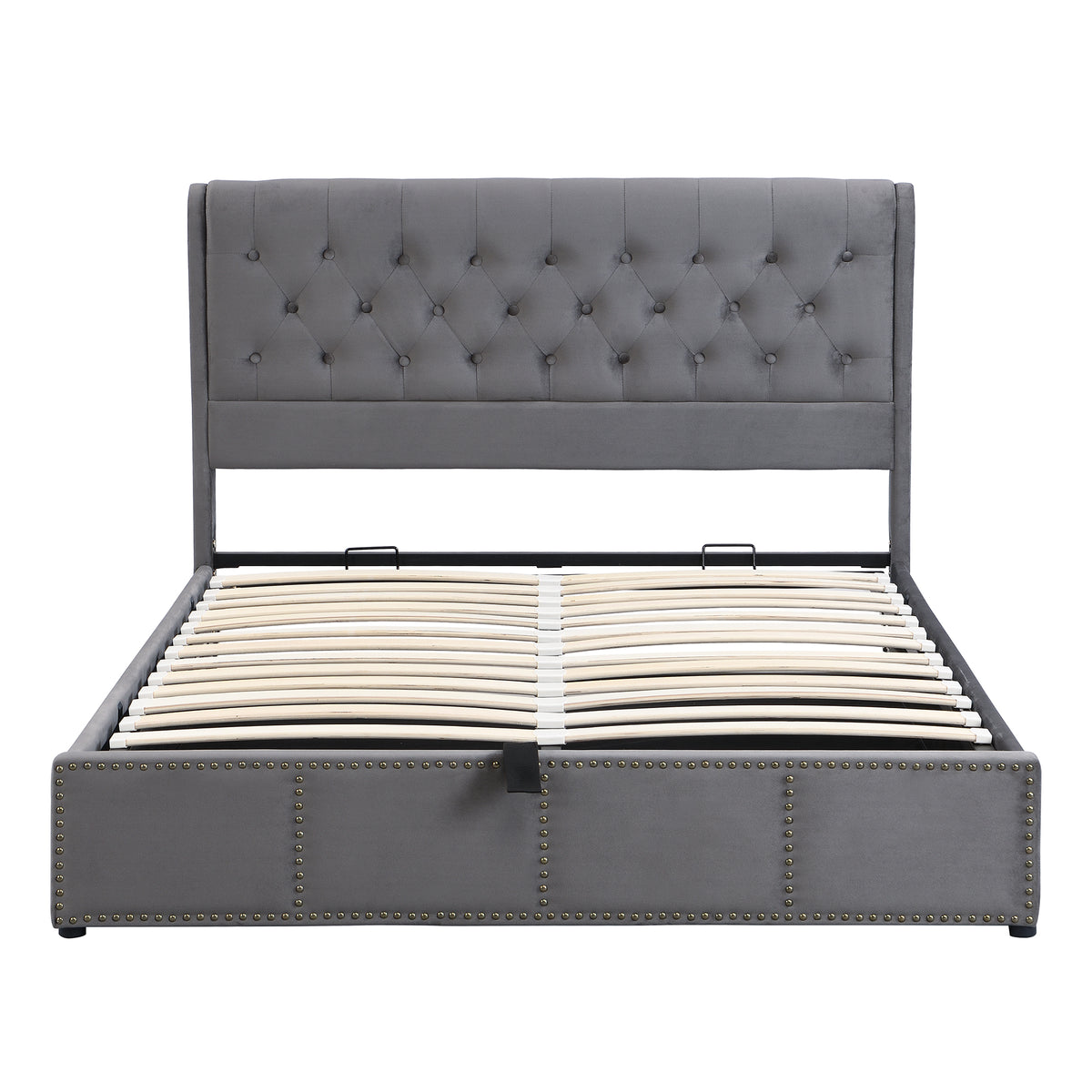 Daybed Sofa Bed 90x200cm with LED & Pull-Out Bed, Grey Linen