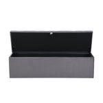 Velvet Bench Upholstered Storage 138x41x42cm - Grey