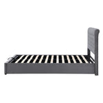 Daybed Sofa Bed 90x200cm with LED & Pull-Out Bed, Grey Linen