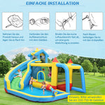 Children's Bouncy Castle, 5 in 1 inflatable outdoor castle with slide, jumping area, water pool, football net