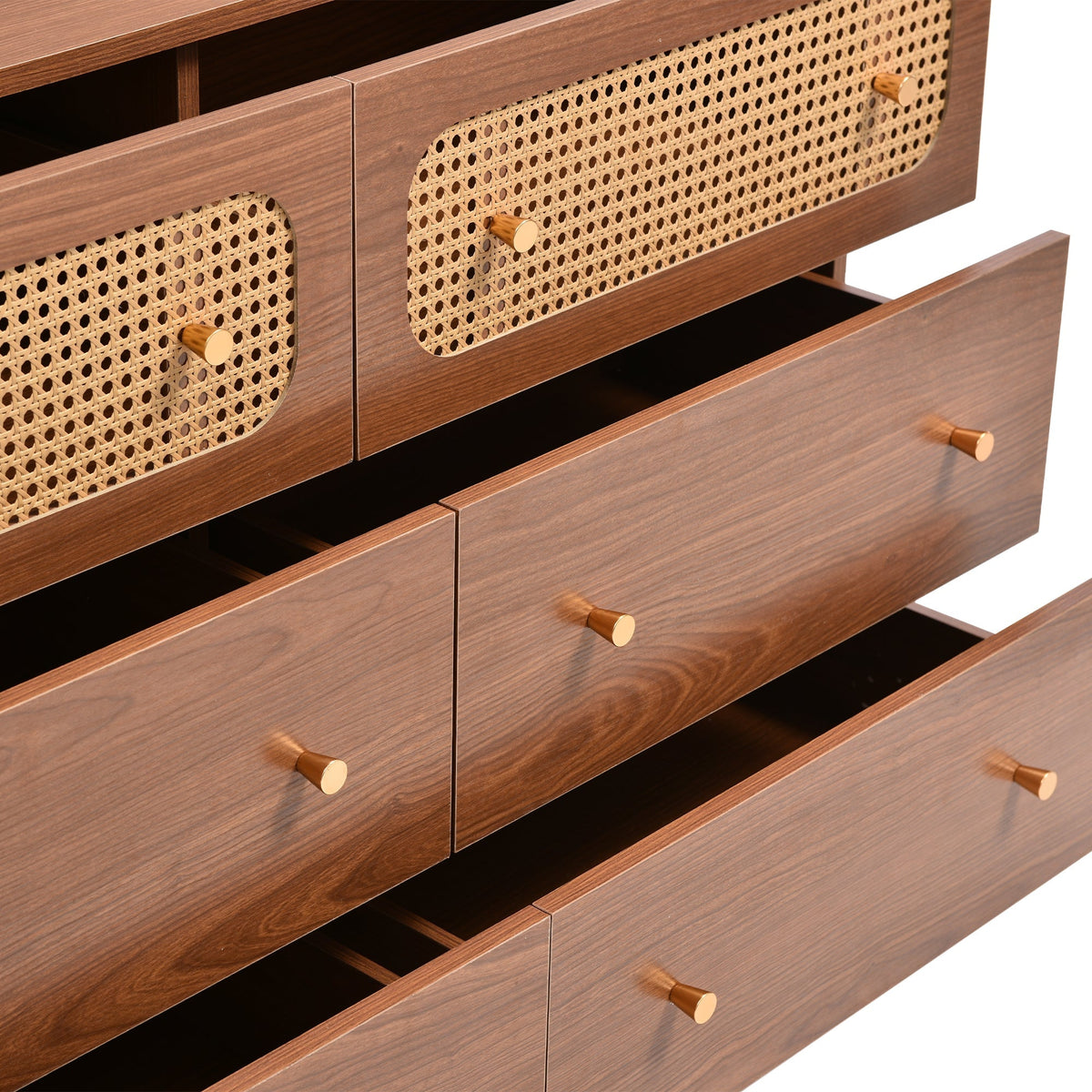 6-Drawer Chest, Vintage Walnut Wood