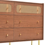 6-Drawer Chest, Vintage Walnut Wood