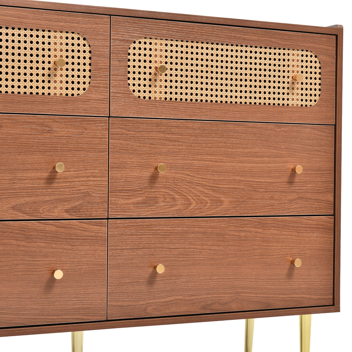 6-Drawer Chest, Vintage Walnut Wood