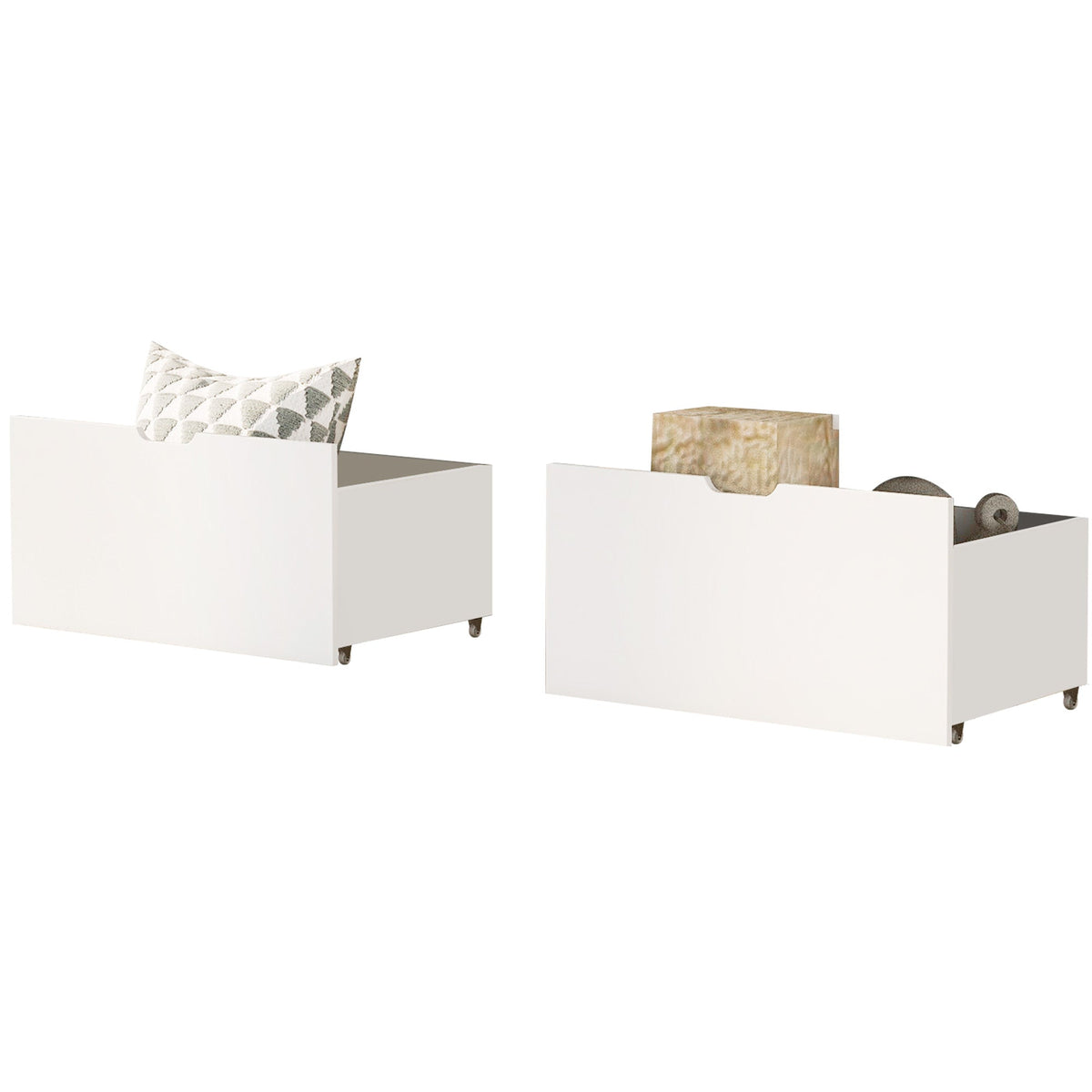 Cot Bedside Cabinet with 2 Drawers, White